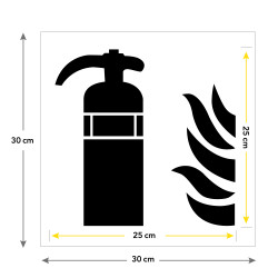 Pochoir pvc Extincteur incendie