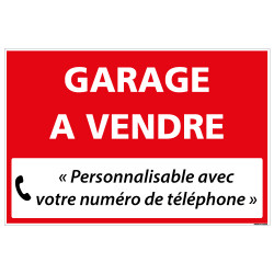 PANNEAU IMMOBILIER GARAGE A VENDRE A PERSONNALISER AKYLUX 3,5mm - 600x400mm (G1335_PERSO)