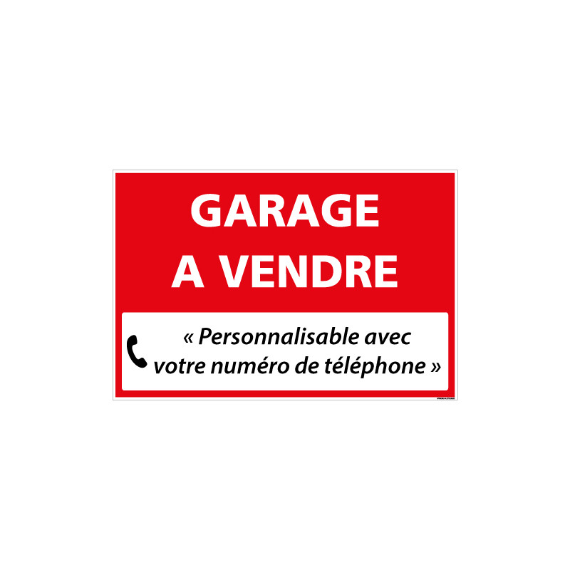 PANNEAU IMMOBILIER GARAGE A VENDRE A PERSONNALISER AKYLUX 3,5mm - 600x400mm (G1335_PERSO)