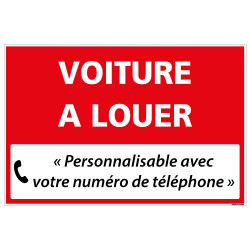 PANNEAU IMMOBILIER VOITURE A LOUER A PERSONNALISER AKYLUX 3,5mm - 600x400mm (G1336_PERSO)