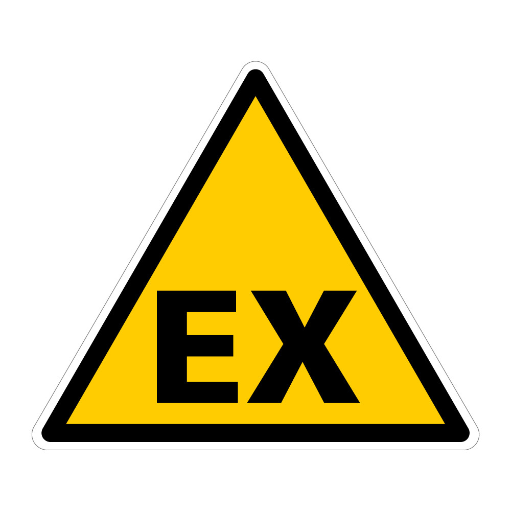 Autocollant Danger EX Matières Explosives ATEX