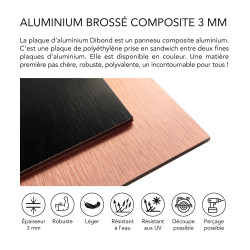 Panneau Composite Aluminium Brossé Noir et Cuivre Reversible 3mm