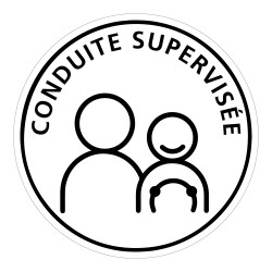 Disque adhésif Conduite Supervisée. Sticker auto officiel autocollant