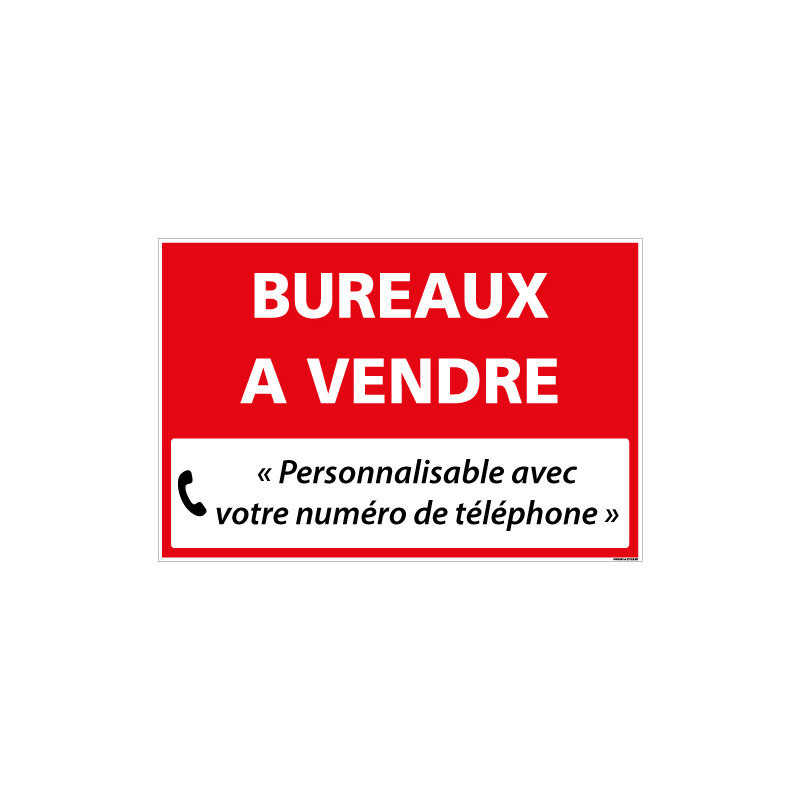 PANNEAU IMMOBILIER BUREAUX A VENDRE A PERSONNALISER AKYLUX 3,5mm - 600x400mm (G1339_PERSO)