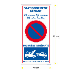 Pancarte Chantier Stationnement gênant