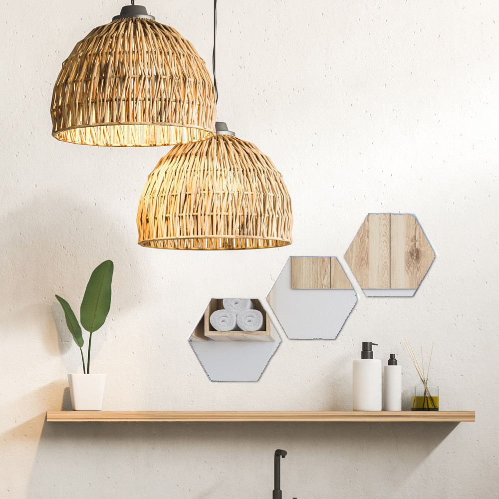 LOT DE 3 MIROIRS AUTOCOLLANTS HEXAGONE 18x20cm (PLEXI_MIROIR_011) LOT DE 3 MIROIRS AUTOCOLLANTS HEXAGONE 18x20cm (PLEXI_MIROIR_011)