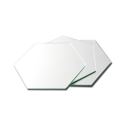 LOT DE 3 MIROIRS AUTOCOLLANTS HEXAGONE 18x20cm (PLEXI_MIROIR_011)