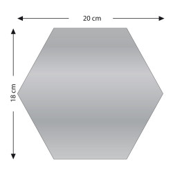 LOT DE 3 MIROIRS AUTOCOLLANTS HEXAGONE 18x20cm (PLEXI_MIROIR_011)