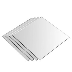 LOT DE 4 MIROIRS AUTOCOLLANTS CARRE 14x14cm (PLEXI_MIROIR_015)