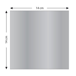 LOT DE 4 MIROIRS AUTOCOLLANTS CARRE 14x14cm (PLEXI_MIROIR_015)