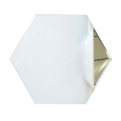 LOT DE 4 MIROIRS AUTOCOLLANTS HEXAGONE 13,5x15cm (PLEXI_MIROIR_012)