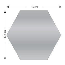 LOT DE 4 MIROIRS AUTOCOLLANTS HEXAGONE 13,5x15cm (PLEXI_MIROIR_012)