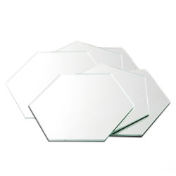 LOT DE 6 MIROIRS AUTOCOLLANTS HEXAGONE 9x10cm (PLEXI_MIROIR_013)