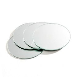 LOT DE 4 MIROIRS AUTOCOLLANTS ROND 14x14cm (PLEXI_MIROIR_009)