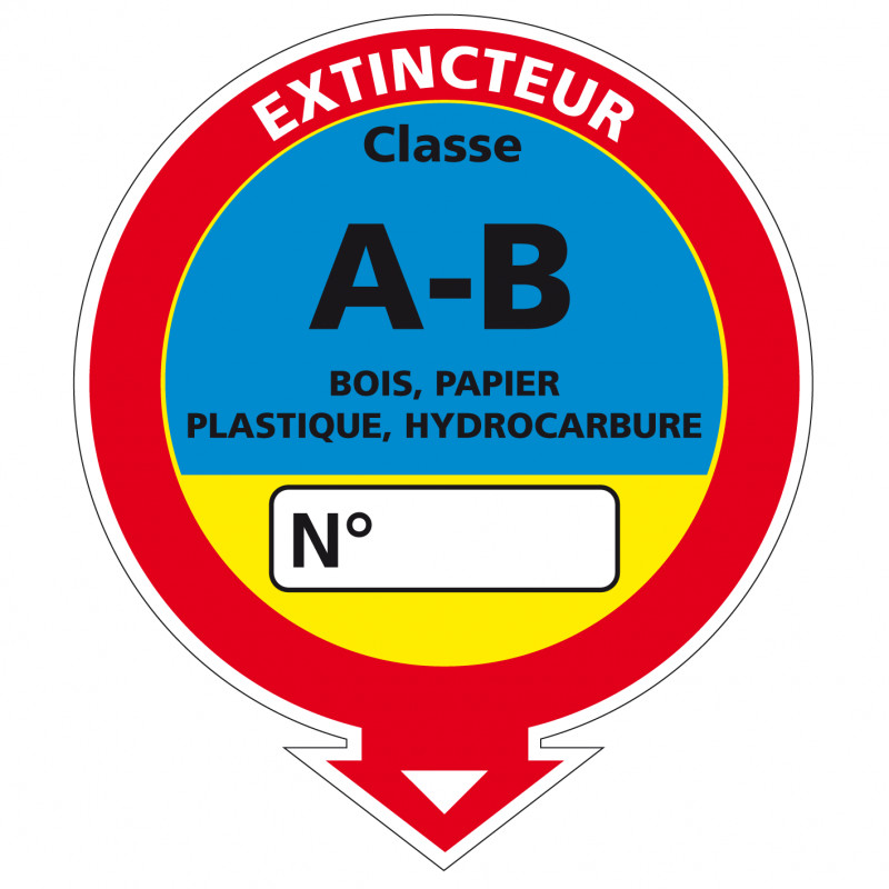 Adhesif Extincteur classe AB en 250 x 215 mm (A0536)