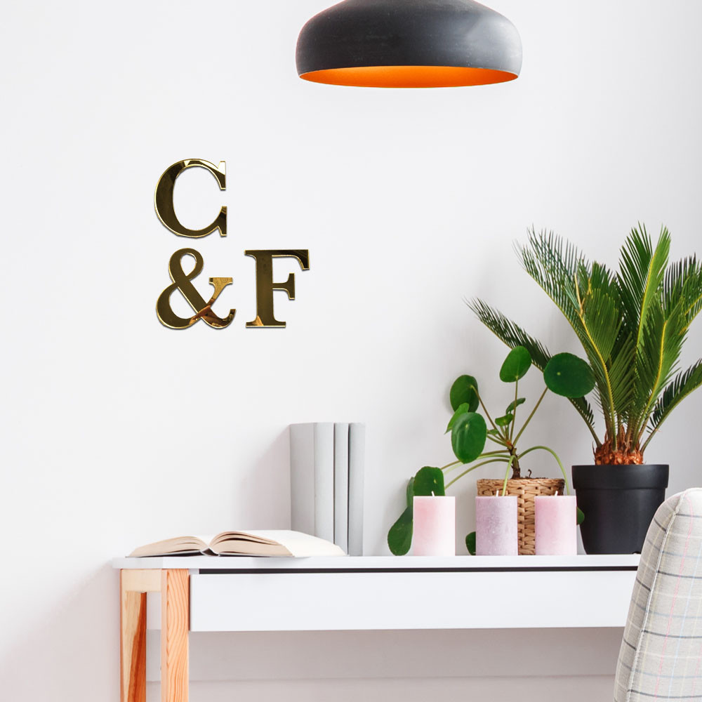 Autocollant Mural Lettre 3D Miroir - Acrylique Réfléchissant, 10cm, Décoration Maison Ou Porte