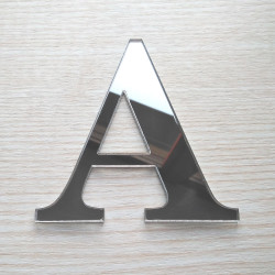 Lettre Miroir Argent Décorative Plexiglass. Lettrage Argent Adhésif Plastique. Lettre Autocollante Prénom, Déco Mariage, Enseign