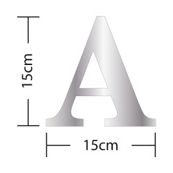 Lettre Miroir Argent Décorative Plexiglass. Lettrage Argent Adhésif Plastique. Lettre Autocollante Prénom, Déco Mariage, Enseign