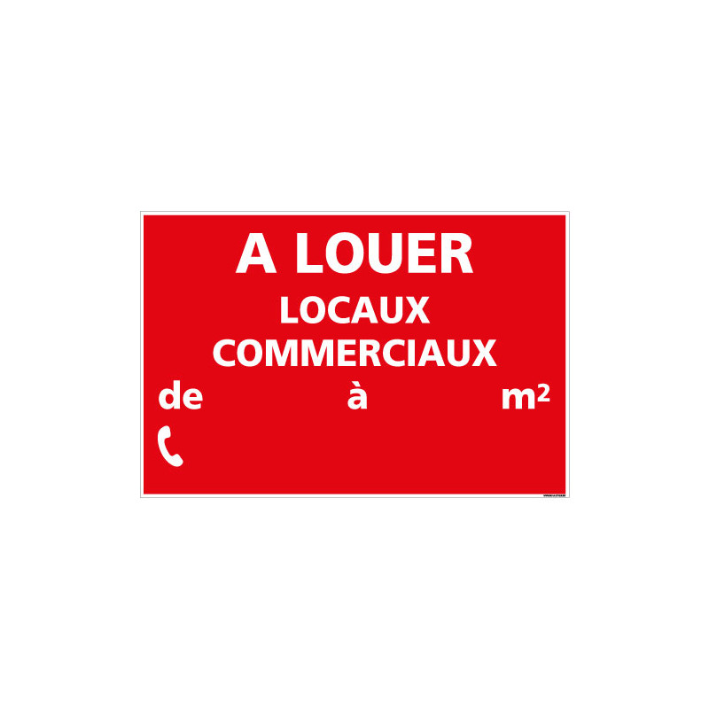 PANNEAU LOCAUX COMMERCIAUX A LOUER AKYLUX 3,5mm - 600x400mm - LIVRE AVEC UNE PLANCHE DE CHIFFRES (G1344)