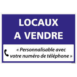 PANNEAU IMMOBILIER LOCAUX A VENDRE A PERSONNALISER AKYLUX 3,5mm - 600x400mm (G1349_PERSO)