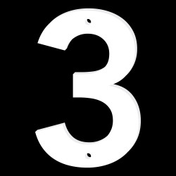 NUMERO DE MAISON DROIT EN PLEXI BLANC BRILLANT