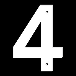 NUMERO DE MAISON DROIT EN PLEXI BLANC BRILLANT