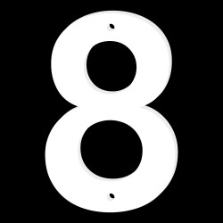 NUMERO DE MAISON DROIT EN PLEXI BLANC BRILLANT