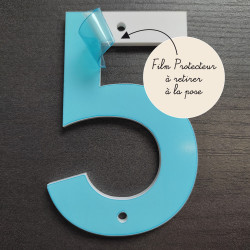 NUMERO DE MAISON DROIT EN PLEXI BLANC BRILLANT