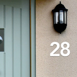 NUMERO DE MAISON DROIT EN PLEXI BLANC BRILLANT