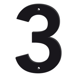 NUMERO DE MAISON DROIT EN PLEXI NOIR BRILLANT