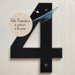 NUMERO DE MAISON DROIT EN PLEXI NOIR BRILLANT