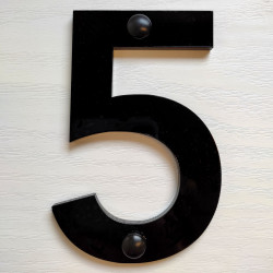 NUMERO DE MAISON DROIT EN PLEXI NOIR BRILLANT