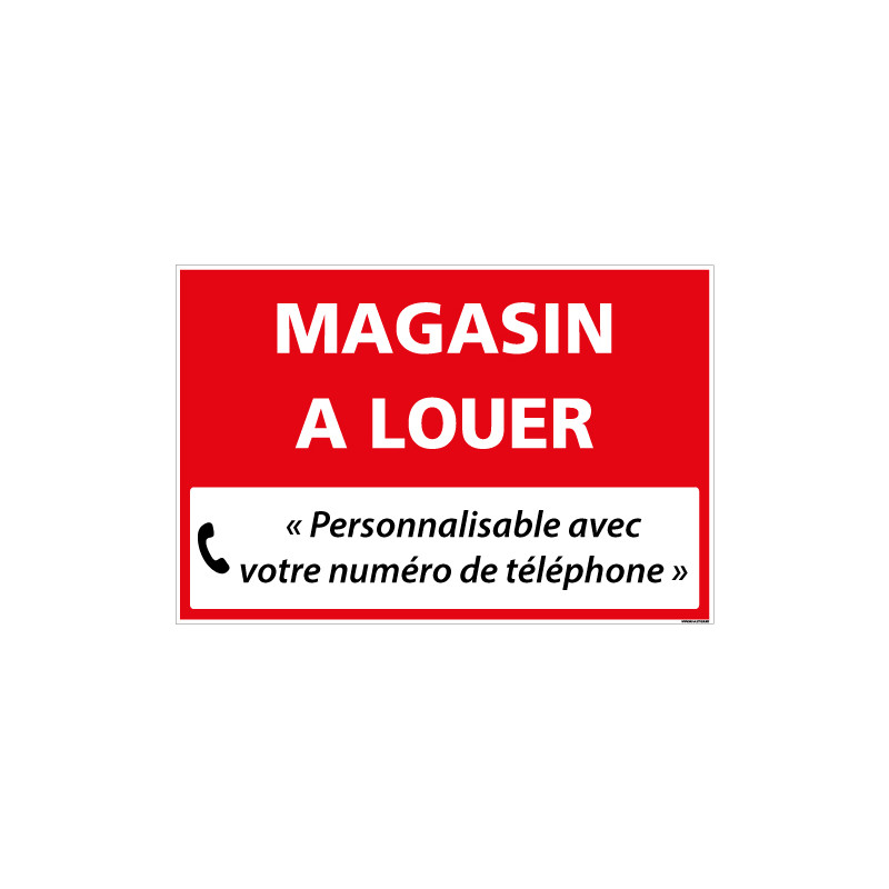 PANNEAU IMMOBILIER MAGASIN A LOUER A PERSONNALISER AKYLUX 3,5mm - 600x400mm (G1350_PERSO)