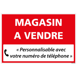 PANNEAU IMMOBILIER MAGASIN A VENDRE A PERSONNALISER AKYLUX 3,5mm - 600x400mm (G1351_PERSO)