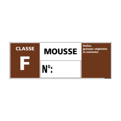 Panneau Signalisation Incendie CLASSE F - MOUSSE (A0543)