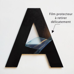 Lettre Décorative Plexiglass Noir. Lettrage Adhésif Plastique Plexi. Lettre Autocollante pour Prénom, Décoration Mariage, Enseig