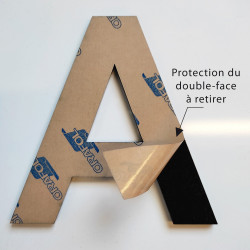 Lettre Décorative Plexiglass Noir. Lettrage Adhésif Plastique Plexi. Lettre Autocollante pour Prénom, Décoration Mariage, Enseig