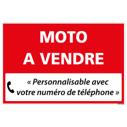 PANNEAU IMMOBILIER MOTO A VENDRE A PERSONNALISER AKYLUX 3,5mm - 600x400mm (G1352_PERSO)