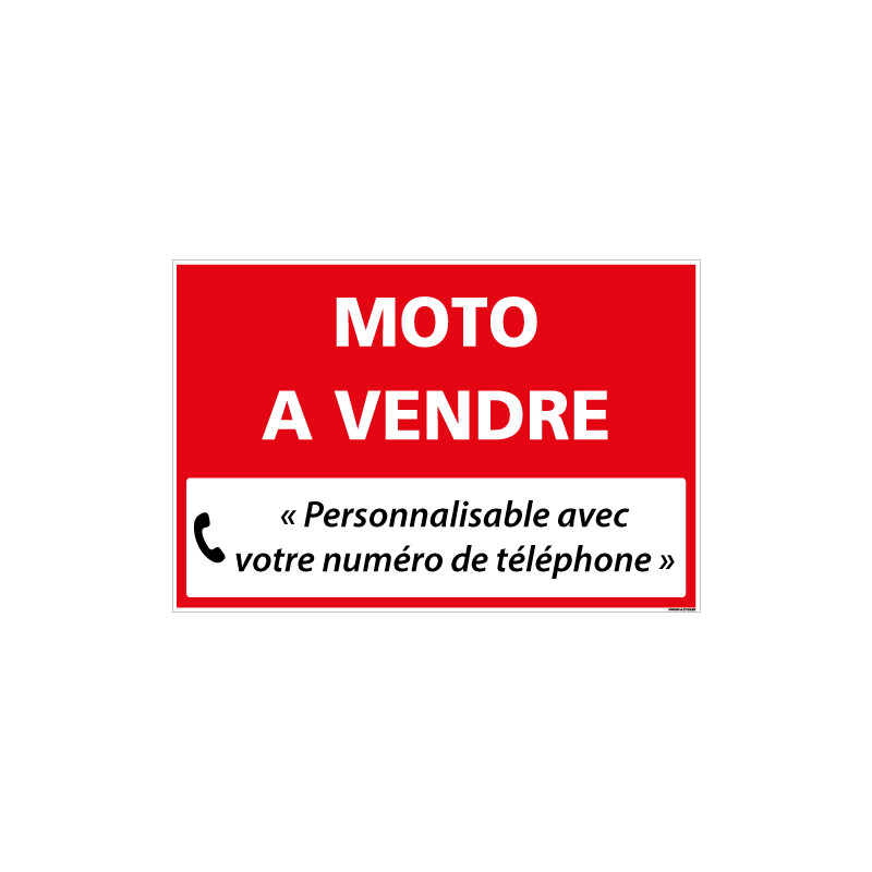 PANNEAU IMMOBILIER MOTO A VENDRE A PERSONNALISER AKYLUX 3,5mm - 600x400mm (G1352_PERSO)