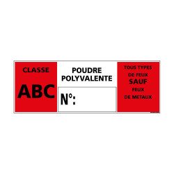 Panneau Signalisation Incendie "CLASSE ABC - POUDRE POLYVALENTE (A0544)