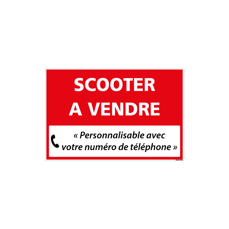 PANNEAU IMMOBILIER SCOOTER A VENDRE A PERSONNALISER AKYLUX 3,5mm - 600x400mm (G1353_PERSO)
