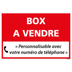 PANNEAU IMMOBILIER BOX A VENDRE A PERSONNALISER AKYLUX 3,5mm - 600x400mm (G1355_PERSO)