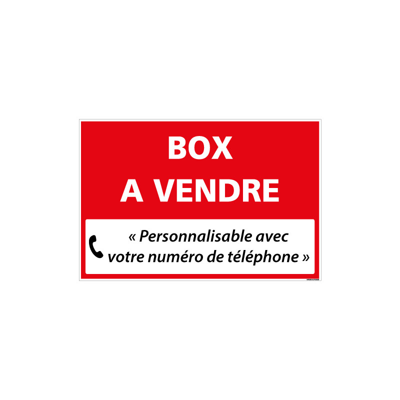 PANNEAU IMMOBILIER BOX A VENDRE A PERSONNALISER AKYLUX 3,5mm - 600x400mm (G1355_PERSO)