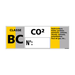 Panneau Signalisation Incendie CLASSE BC - CO2 (A0547)