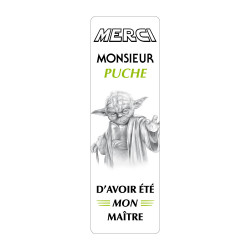 Marque Page Personnalisé Merci Maître PVC 5,5 x 17,3 cm. Cadeau Maître d'École Original + Pochette Tranparente
