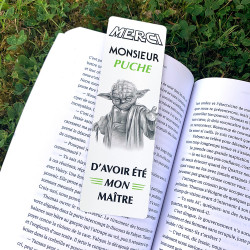 Marque Page Personnalisé Merci Maître PVC 5,5 x 17,3 cm. Cadeau Maître d'École Original + Pochette Tranparente