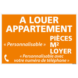 PANNEAU IMMOBILIER APPARTEMENT A LOUER PERSONNALISABLE AKYLUX 3,5mm - 600x400mm (G1356_PERSO)