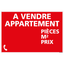 PANNEAU APPARTEMENT A VENDRE (AVEC INFOS) AKYLUX 3,5mm - 600x400mm - LIVRE AVEC UNE PLANCHE DE CHIFFRES (G1357)