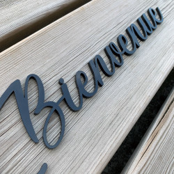 Mot Décoratif Cuisine, Dressing, Welcome, Home? Décoration Murale Lettrage Relief. Mot Géant 3D Plexi Noir 27, 57ou 80 cm