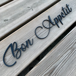 Mot Décoratif Cuisine, Dressing, Welcome, Home? Décoration Murale Lettrage Relief. Mot Géant 3D Plexi Noir 27, 57ou 80 cm